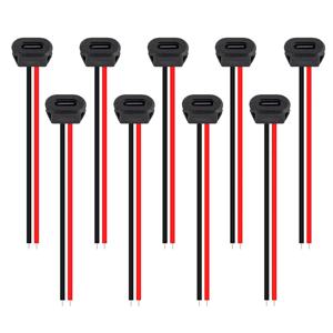 5/10PCS 2핀 USB 커넥터 유형-C 방수(여성 소켓 포함) 고속 충전 잭 충전 포트 USB-C 충전기 플러그 소켓