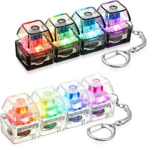 LED 키보드 키체인 피젯 장난감 크리스탈 클리커 감각 장난감 스트레스 해소용 키보드 키체인 피젯 가젯 성인용 어린이용