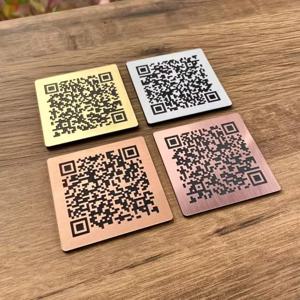 맞춤형 금속 QR 코드 표지판, 자체 접착식 테이블탑 플레이트 표지판, WiFi 비밀번호, 위치 번호, 가격 표시, 내구성 있는 방수 태그