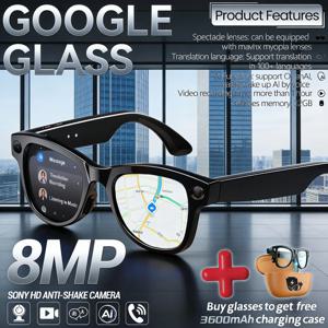 2026년형 새로운 3600mAh 대용량 스마트 안경 800만 화소 흔들림 방지 카메라 120개 이상 언어 번역 비디오 녹화 통화 안경