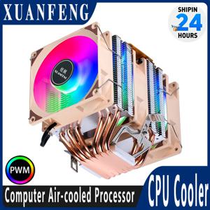 XUANFENG 공랭식 CPU 쿨러 90mm 팬 트윈 타워 4/6 히트파이프 4핀/PWM 호환 LGA2011 115x 1200 1700 X79 X99 AMD AM3 AM4