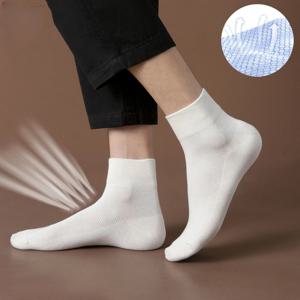 새로운 5쌍/여러 개의 새로운 남성용 면 양말 새로운 블랙 비즈니스 남성용 양말 부드럽고 통기성이 좋은 가을 여름 남성용 화이트
