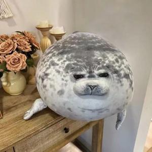 화난 블롭 씰 베개 통통한 3D 신기한 바다사자 인형 봉제 장난감 아기 수면용 쿠션 어린이 소녀 선물