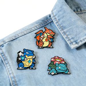 새로운 디자인의 애니메이션 이세계 이동 몬스터(리자몽, 블라스토이즈, 비너사우어) 뱃지, 수집가를 위한 에나멜 뱃지 핀