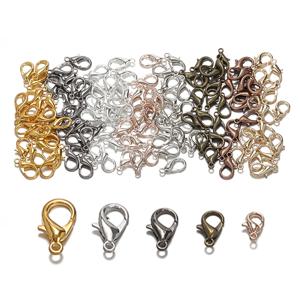 100pcs 10/12mm DIY 수제 체인 목걸이 팔찌 펜던트 쥬얼리 만들기 액세서리 도매를위한 합금 랍스터 걸쇠