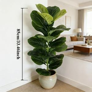 85cm 인조 피쿠스 리라타 1개, 잎사귀 23개 포함, 사무실, 호텔, 카페, 결혼식, 가정, 사무실 및 파티 장식용