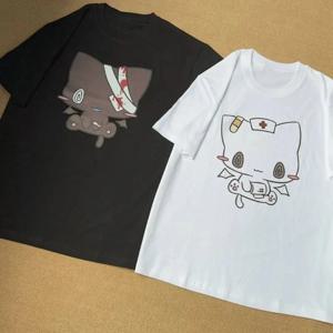 여성 티셔츠 만화 프린트 재미있는 커플 달콤한 반팔 O 넥 루즈 Y2k 하라주쿠 탑 여성 캐주얼 티셔츠 streetwear