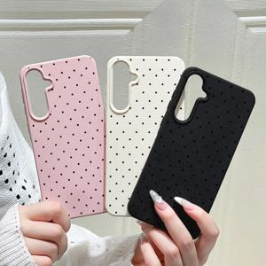 삼성 A56 5G A57 A16 A17 A55 A36 A53 A35 A34 A06 A07 A26 A37 S25 Ultra S24 FE S23용 폴카 도트 실리콘 케이스