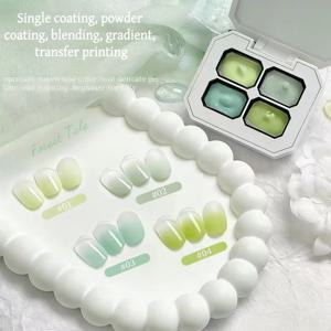 봄과 여름용 4칸 네일아트 팻 젤, 그라데이션 블렌딩 및 페인팅에 적합합니다. LED 경화, 노워시, 네일아트 DIY