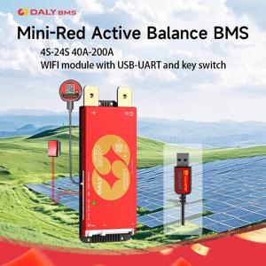 Daly 스마트 액티브 BMS 4S LiFePO4 8S 24V 16S 100A 150A 40A 60A 200A 12V 48V LiFePO4 1A 액티브 밸런스 (UART, RS485, 와이파이 키 포함)
