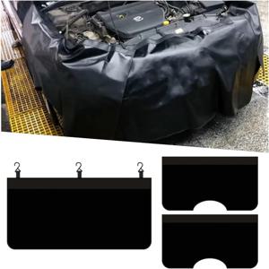 1개/3개입 정비사용 펜더 보호대, 가죽 자동차 펜더 커버 매트 패드, 후크가 있는 정비사용 자석 펜더 보호 매트