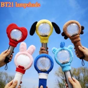 BT21 독점 보호 커버-귀여운 만화 디자인, 방진 및 낙하 방지, K팝 보이즈 라이트스틱 지원 램프용 장식 케이스