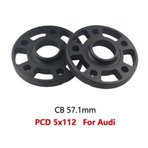 PCD 5x112 CB 57.1mm 5-러그 아우디 차량용 알루미늄 6061-T6 12/15/20mm 휠 스페이서 어댑터 2개/세트