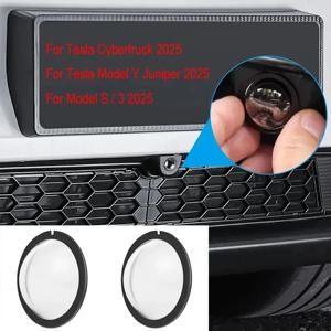 테슬라 사이버트럭/테슬라 모델 Y 주니퍼/모델 S/3 2025용 전면 범퍼 카메라 렌즈 가드 PC 보호 커버 2개