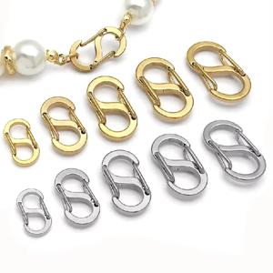 2-5pcs 스테인레스 스틸 세련된 문자 S 버클 골드 도금 랍스터 걸쇠 후크 커넥터 목걸이 DIY 쥬얼리 만들기 용품