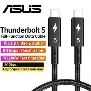 ASUS Thunderbolt 5 케이블 80Gbps PD 240W 데이터 케이블 MacBook, iPad, iPhone 및 Android용 고속 충전 8K60Hz Type-C 케이블