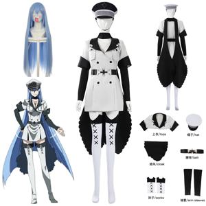 Esdeath 코스프레 의상 가발 애니메이션 Esdese 남자 여자 크리스마스 할로윈 파티 슈트