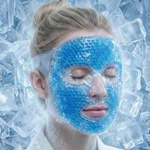 아이스 마스크, 젤 비드 아이스백 페이셜 마스크, 얼굴 피로 완화, 냉온 마스크, 페이셜 마스크 컴패니언