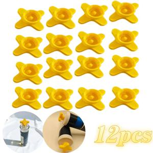 12pcs 십자형 플라스틱 튜브 캡 재사용 가능한 표준 나사형 디스펜싱 팁 프로텍터 충전용 범용 핏 실링 캡