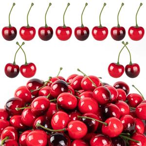가짜 체리 인공 과일 모델 시뮬레이션 체리 장식 공예, 음식 사진 소품, 파티 장식, 홈 장식, 10 개, 20 개
