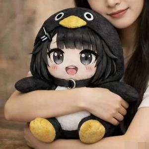 2026 새로운 애니메이션 플러시 25cm 리틀 펭귄 구구 가가 코스프레 인형 트렌디 플레이 장식품 선물