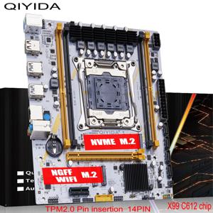 QIYIDA X99 마더보드 LGA2011-3 슬롯 TPM14PIN SATA3.0 USB3.0 NVME M.2 NGFF WIFI 지원 DDR4 메모리 및 제온 E5 V3 V4 프로세서