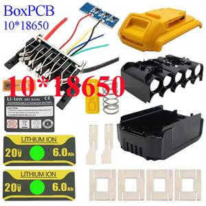10X18650 DeWalt 20V 리튬 이온 배터리 플라스틱 케이스 BMS PCBA 충전 보호 회로 하우징 DCB206 18V 리튬 배터리 박스