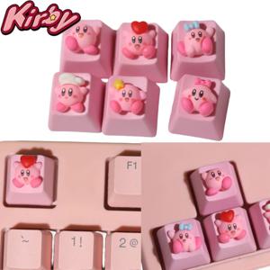 커비 키캡 기계식 키보드용 귀여운 키 캡 슈트 버튼 맞춤형 키캡 DIY 키 캡 애니메이션 만화 핑크 3D 키캡