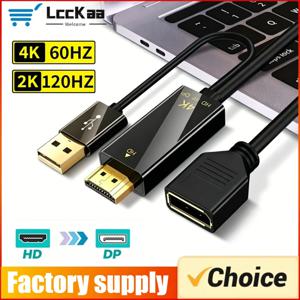 HDMI 호환 DisplayPort 케이블 4K@60Hz 2K@120Hz HDMI-DP 변환기 어댑터 플러그 앤 플레이 PC 노트북 PS5 Xbox 모니터용