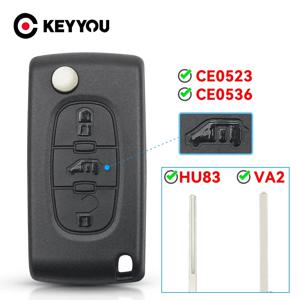 KEYYOU 피아트 스쿠도용 푸조 파트너 엑스퍼트용 시트로엥 베를링고 디스패치(밴) CE0523/CE0536 원격 자동차 키