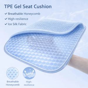 TPE 젤 시트 쿠션 여름 통기성 허니콤 디자인 아이스 실크 원단 고탄성 3D TPE 젤 가정 사무실 차량용