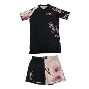 BJJ 트레이닝 세트 컴플리트 노기 의상 블라썸-X 래쉬가드(반팔) & 파이트 쇼츠 여름 남성용 속건 티셔츠 세트