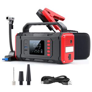20000mAh 차량 배터리 점프 스타터, 에어 컴프레서, 휴대용 타이어 인플레이터, 파워 뱅크, 12V 가솔린/디젤 차량용 배터리 부스터