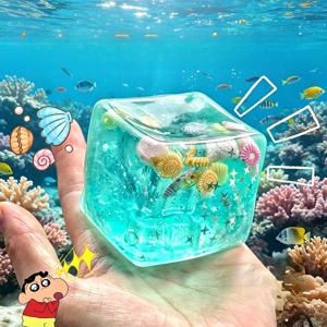 말랑말랑한 말토즈 큐브 피젯 토이, 매우 부드러운 투명 별 모양 스퀴즈 토이, 바다 감각의 안티 스트레스 장난감, 친구를 위한 크리스마스 선물