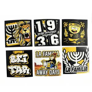 La Familia LF2005 Beitar 9x9cm 가방 컵 벽 냉장고용 장식 스티커 - 접착 데칼 6개 세트