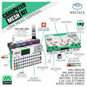 M5Stack 공식 카드퍼터 메시 키트는 Meshtastic ESP3-S3을 사용하여 LoRa 메시 네트워킹과 글로벌 포지셔닝 기능을 통합합니다.