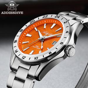 ADDIESDIVE 럭셔리 스위스 론다 GMT 시계 200M 방수 듀얼 타임 존 BGW9 루미너스 38mm 스테인레스 스틸 쿼츠 무브먼트