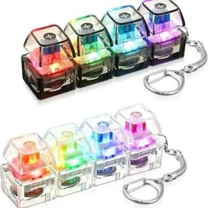 LED 키보드 열쇠고리, 감각 완화 장난감, 크리스탈 클리커, 성인과 어린이를 위한 피젯 가젯