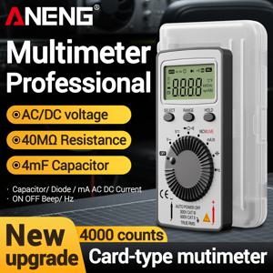 ANENG AN101 미니 디지털 멀티미터 ABS 소재 4000 카운트 NCV 감지기 데이터 홀드 자동 전원 차단 기능 전자 기기 유지보수용
