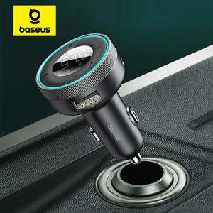 Baseus 자동차 FM 송신기 5.0 블루투스 차량용 충전기 음악 어댑터 3.4A 듀얼 USB MP3 플레이어 라디오 핸즈프리 오디오 FM 모듈레이터