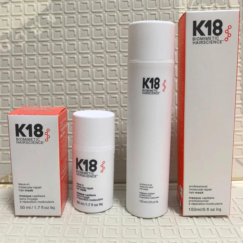 오리지널 50ml K18 리브인 분자 복구 헤어 마스크 딥 컨디셔닝 케라틴 트리트먼트 부드러운 모발 스무딩 건강한 헤어 케어