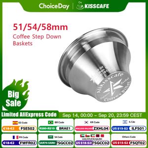 Alikisscafe 가변 직경 포터필터 바스켓 스텝다운 컨벡스 빌렛 51mm 54mm 58mm 커피 에스프레소 액세서리 바리스타 도구