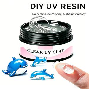 UV 클레이 투명 폴리머 레진 (3D 공예, DIY 쥬얼리 제작, 실리콘 몰드, 크리스탈 투명 캐스팅, 미니어처 아트&핸드메이드 레진)