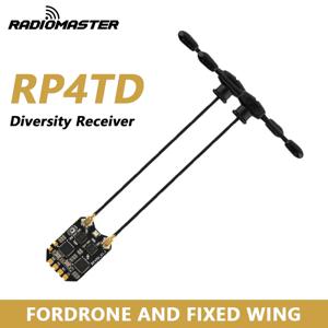RadioMaster RP4TD ExpressLRS 2.4GHz 다이버시티 수신기(FPV 드론 고정 날개용 듀얼 안테나 포함), RC 모델 DIY 부품