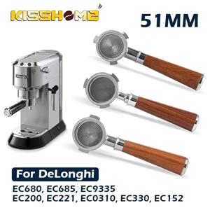Delonghi EC680 EC310 교체 필터 바구니 에스프레소 머신 액세서리 바리 스타 도구 용 51mm 커피 밑면 포터 필터