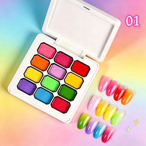 12색 Y2K 형광 솔리드 젤 네일 폴리쉬, 영구 제거 가능, UV/LED 네일 폴리쉬