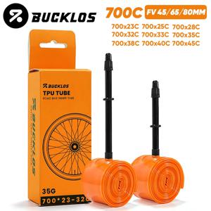 BUCKLOS 그래블 로드 바이크 이너 튜브 700C 자전거 TPU 이너 튜브 700x23/32C 700x33/45C TPU 이너 타이어 45mm 65mm 80mm 프레스타 밸브