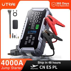 UTRAI 4000A 차량용 점프 스타터 160PSI 공기압축기 휴대용 보조 배터리 16000mAh 차량용 배터리 비상 부스터 시동 장치