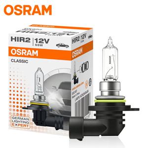 오스람 9012 HIR2 12V 55W PX22d 클래식 할로겐 헤드라이트 순정 자동차 전구 3200K 라이트 자동차 램프 표준 하이/로우 빔 ECE (1개)