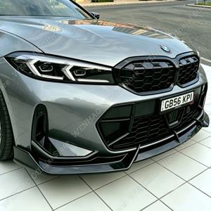 BMW G20 G21 LCI M 스포츠 330i 330e 320d M340i 2022-2025 튜닝 범퍼 바디킷용 3PCS 글로스 블랙 자동차 프론트 범퍼 립 스플리터